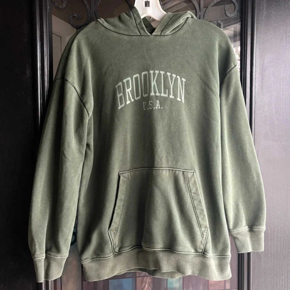Washed green hoodie
